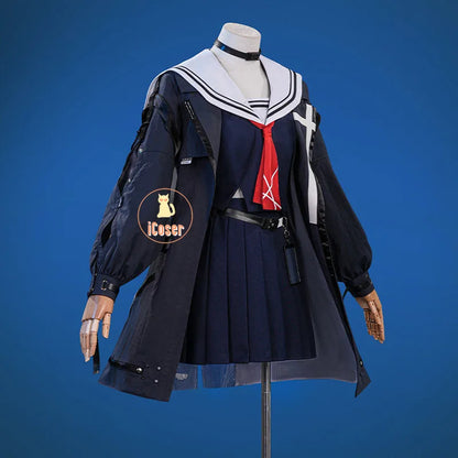 Wuthering Waves Chisa Cosplay Costume Wig Jacket Uniform Headwear Tattoo Sticker Socks Halloween Party for Women Girls Accessory