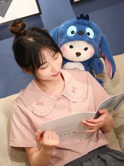 New Kawaii Lena Bears Stitch Plush Doll Turn into Teddy Bear Throw Pillow Children Appease Sleeping Dolls Girls' Birthday Gifts