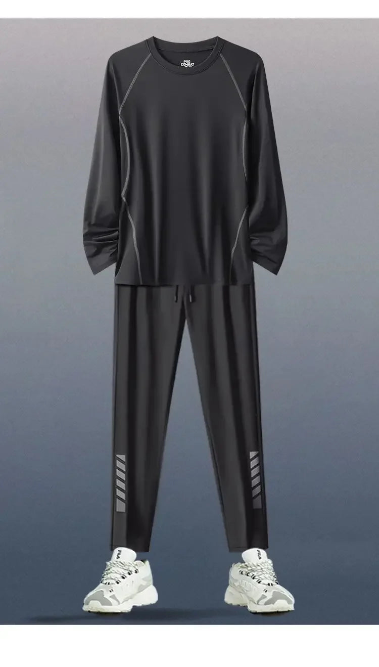 The Codex Men’s Sports Suit 2-3 Pcs Running Training Set Quick-Drying Fitness Jacket & Clothes Spring