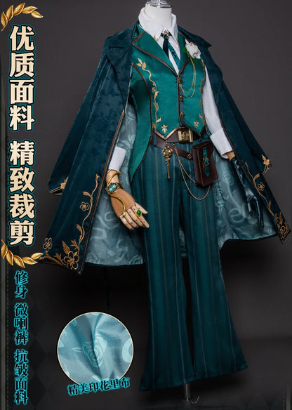 Identity V Art Dealer Cosplay Costume Wig Uniform Knight Richard Sterling Glasses Hat Roy Ramit Halloween Women Men Carnival Cos