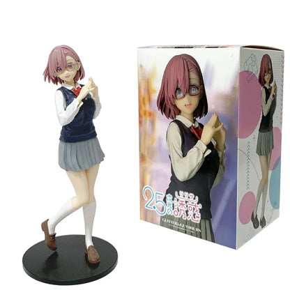 2.5-jigen no Yuuwaku Anime Figure 10cm Sitting Tachibana Mikari Action Figure Amano Ririsa Figurine PVC Collection Model Toys