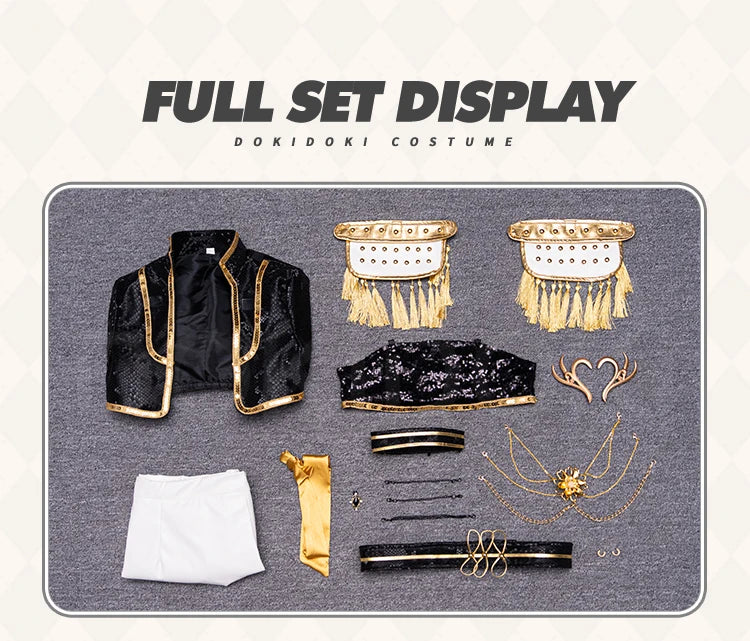 【Last Batch】IN STOCK Miraa Rumii Cosplay Costume【110-150】DokiDoki-N Halloween Family Girls Black Golden Suit Plus Size