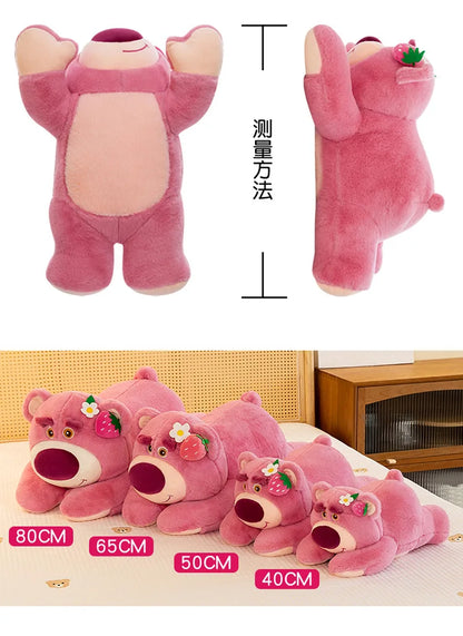 50/60/80CM Big Size Disney Lotso Kawaii Anime Plush Stuffed Doll Cartoon Room Decoration Plush Pillow Children's Holiday Gifts