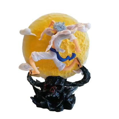 14cm One Piece Anime Figure Nika Monkey D Luffy Gear 5 With Moon Light Action Figure Statue Model Collection Toys Gift Ornaments