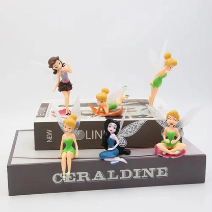 6pcs/set Anime Tinkerbell Fairy Tales Girls Tinker Bell PVC Action Figures Toys