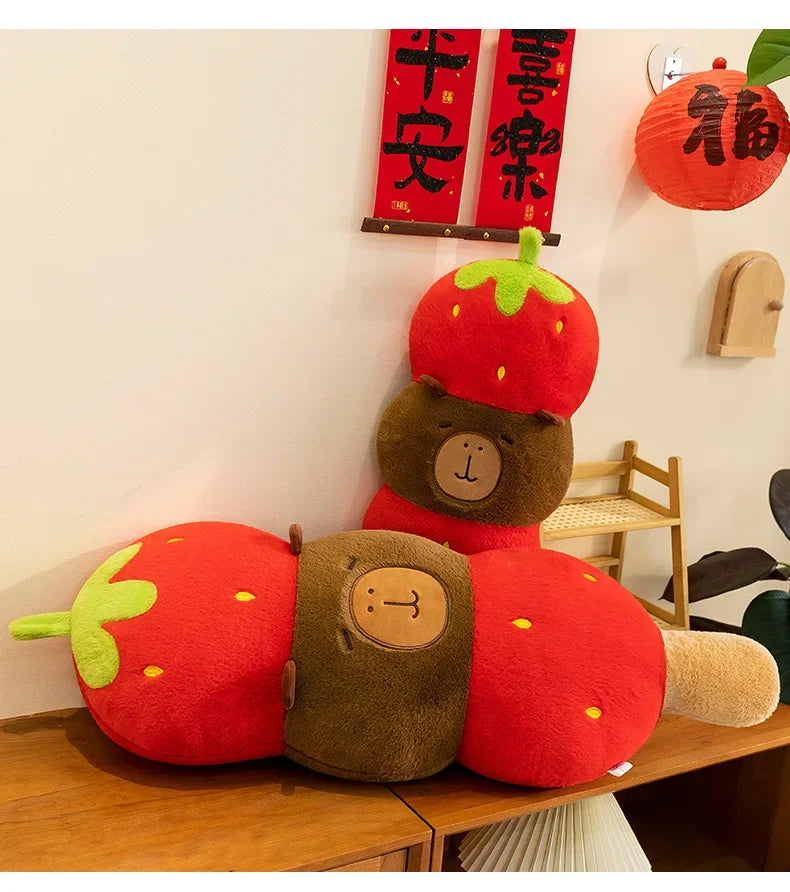 New 60-80cm Kawaii Creative Capybara Series Plush Toys Cartoon Stuffed Animals Soft Indoor Ornament for Children's Pillows
