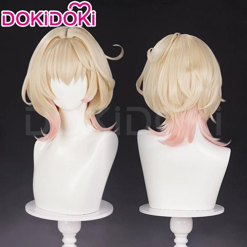 Emilie Wig Game Genshin Impact Cosplay Wig DokiDoki Perfumer Emilie Cosplay Glasses Necklace Women 45cm Short Hair Free Wig Cap