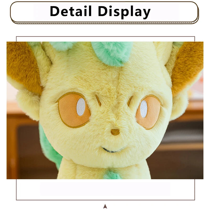 45/80cm Large Leafeon Pokemon Plush Toys Doll Cartoon Ornament Stuffed Plushie Kawaii Eevee Pillow Pokémon Gift for Children