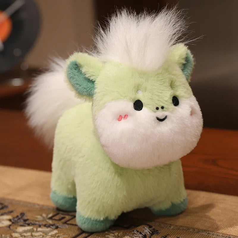 22cm Cartoon Cute Horse Plush Toy Sunflower Lion Dance Decorative Pony Plushies Soft Doll Kawaii Lunar New Year Gift