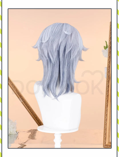 IN STOCK Sunday Cosplay Wig Game Honkai:Star Rail DokiDoki Men 48cm Layered Gradient Wig Sunday Wings Headwear Ear Clip Free Cap