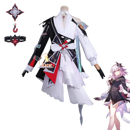 Honkai Star Rail Evernight March 7th Cosplay Costume Wig Dress Earrings Headwear Mysterious Foreign Guest Halloween Party Women