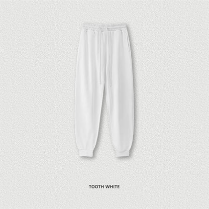 ZODF 2024 Autumn Winter Unisex Solid Sweatpants Heavyweight 440gsm Casual Loose Fit Sport Joggers HY0890 - WHITE / XL