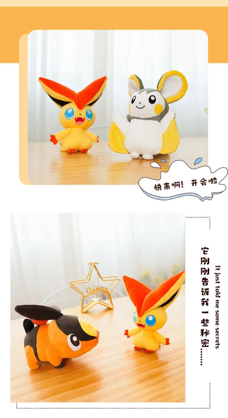 20CM Pokemon Pikachu Plushies Emolga Peluche Oshawott Cartoon Anime Peluche Ornament Comfortable Soft Doll Children Toy Gift