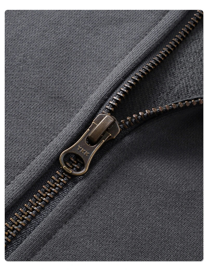 ZODF 430gsm Heavyweight Solid Zipper Hoodie for Men Unisex Loose Stand Collar Coat HY1101 Autumn 2025 Fashion
