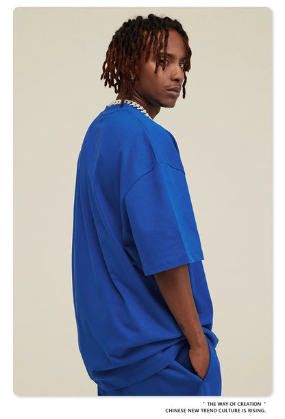 ZODF New 2025 Heavy Weight 305gsm Solid Cotton T Shirts For Men Unisex Summer Oversized Noshrink Basic T-Shirt Brand Tops HY0475