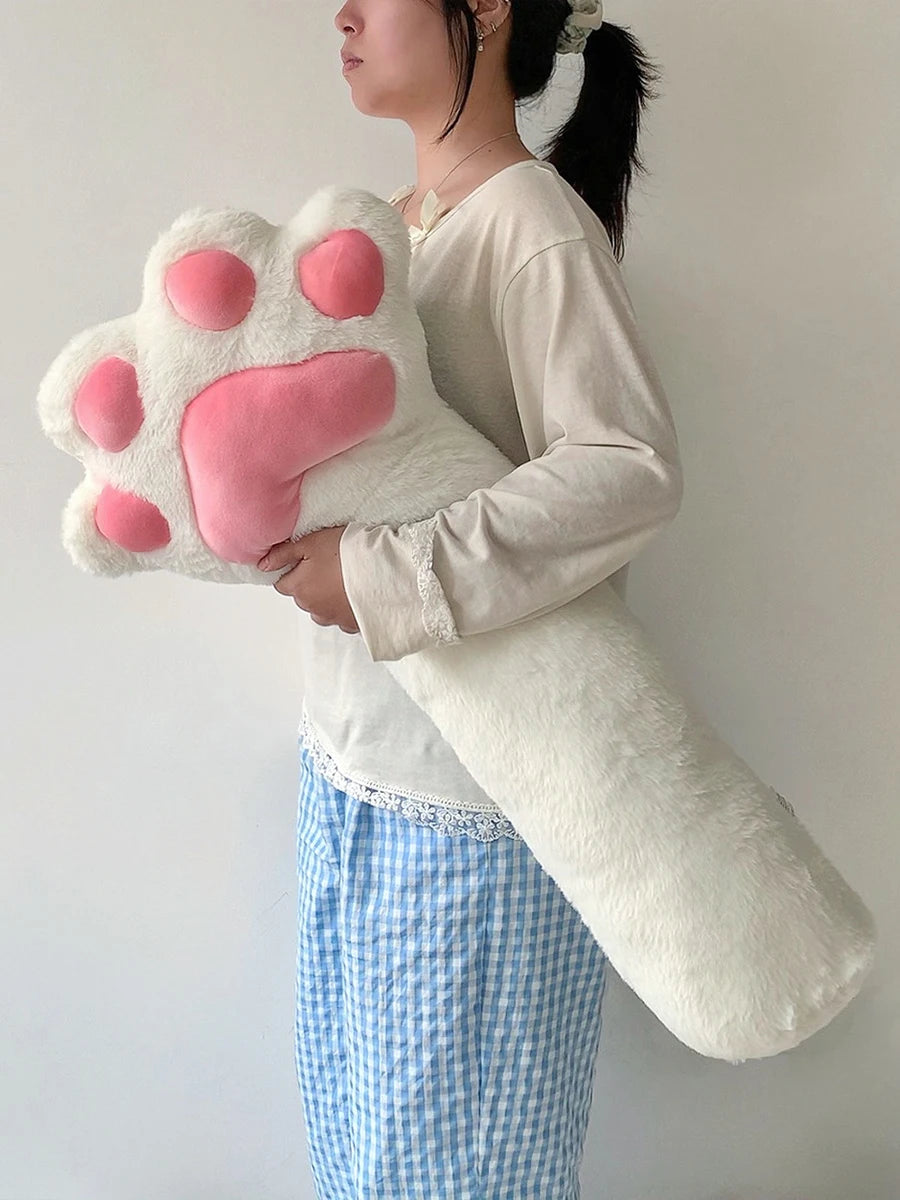 Comfortable Cat Paw Throw Pillow Very Soft Pink White Black Paw Long Cushion Leg Cushion Home Decor Xmas Gifts Child Washable