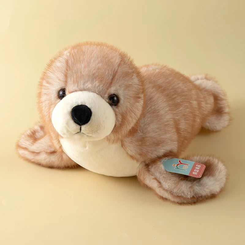 Cute Realistic Marine Seal Plush Doll White Grey Stuffed Seal Soft Toy Kawaii Sea Animal Plushies Birthday Xmas Present