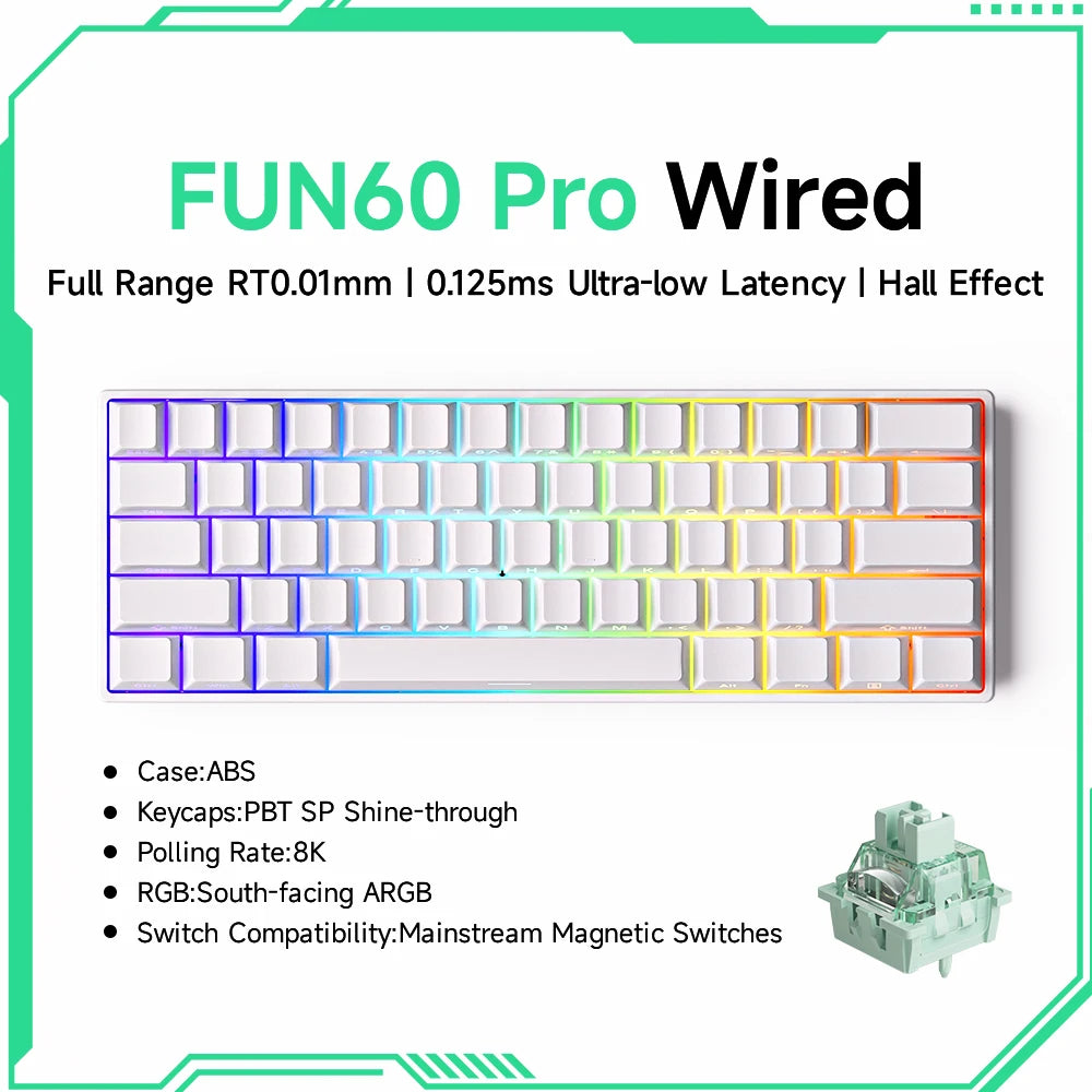 Akko MonsGeek FUN68 & FUN60 PRO&MAX HE Magnetic 60% 65% Gaming Keyboards Rapid Trigger 8K Custom Keyboard for Esports