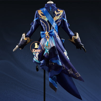 iCoser Focalors Furina Cosplay Costume Wig Dress Genshin Impact Fontaine Uniform Hat Pneuma Ousia God of Justice for Women Props