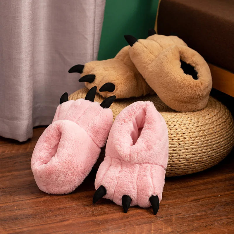 New Animal Claw Shoes For Adults, Warm And Casual Cute And Cute Plush Toys All Inclusive Flat Slippers Wholesale