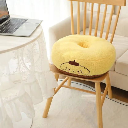 Sanrio Series Donut Shaped Plush Cushion Kuromi My Melody Pochacco Cinnamoroll Plush Seat Cushion Gifts For Children