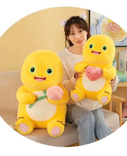 Hot Kawaii Plush Doll Love Yellow Embracing Flower Milk Dragon Dinosaur Doll Cute Plush Stuffed Pillow Soft Doll Birthday Gift