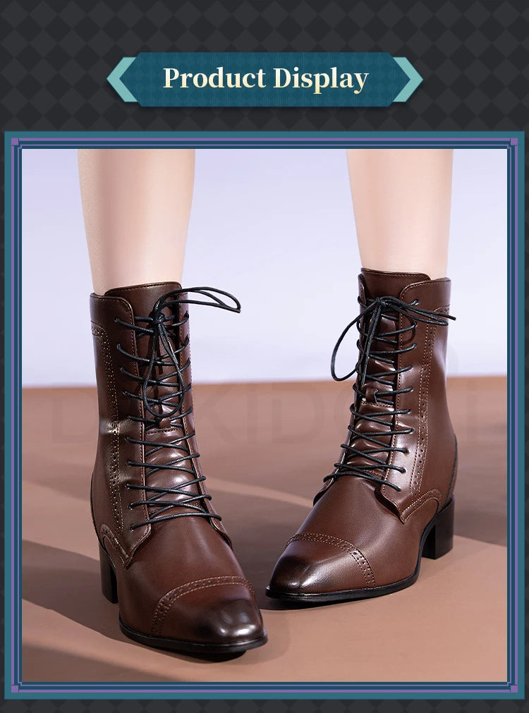 IN STOCK Men Women Cosplay Props 19cm Heightening Shoes DokiDoki Men Daily Black White 15cm Leather Shoes Halloween Cosplay