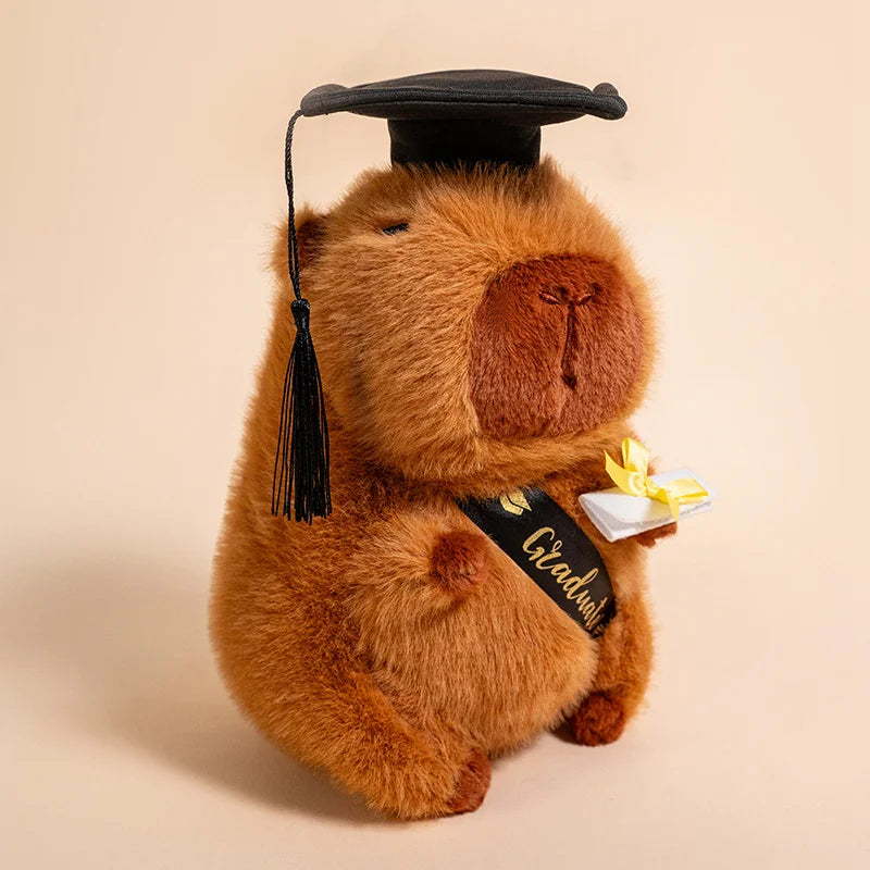 2025 Graduation Gift Stuffed Animal Plushies Capybara Bear Dog Soft Toy Cute Plush Owl with Bachelor's Gown Doctoral Cap