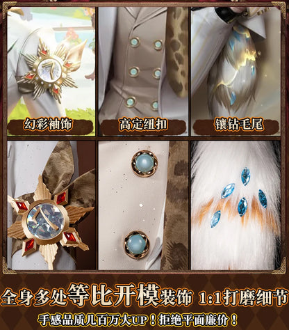 Identity V Prospector Cosplay Costume Wig Norton Campbell Uniform Gambler in The Spotlight Halloween for Women Men Carnival Prop