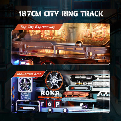 Robotime Rokr The Last City Parallel World Building Toy Set Futuristic Marble Run Automatic 3D Gaming Decoration for Men Women