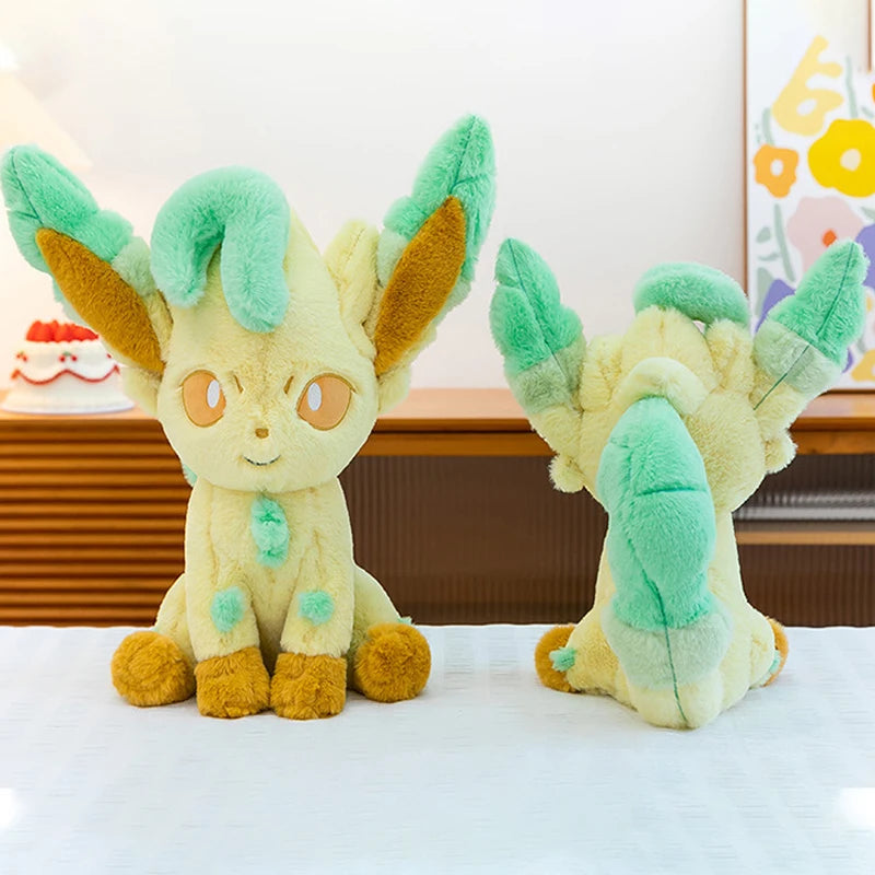 45/80cm Large Leafeon Pokemon Plush Toys Doll Cartoon Ornament Stuffed Plushie Kawaii Eevee Pillow Pokémon Gift for Children