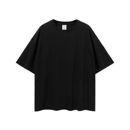 ZODF Trendy 2025 Men Basic Solid Cotton T-Shirts Unisex Male 190gsm Summer Loose Comfortable Soft Tees Shirt Streetwears HY0040