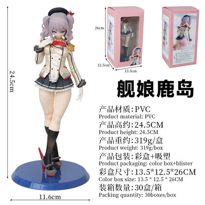 24CM Kantai Collection Figure Kan Colle Kashima Hibiki Azur Lane Anime Girl PVC Action Figure Toy Game Statue Model Doll