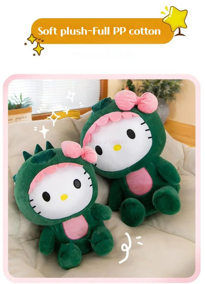35cm Aoger Hello Kitty Cos Dinosaur Kawaii Cartoon Plush Doll Toys Soft Throw Pillow Back Cushion Girls Birthday Toyd Gifts