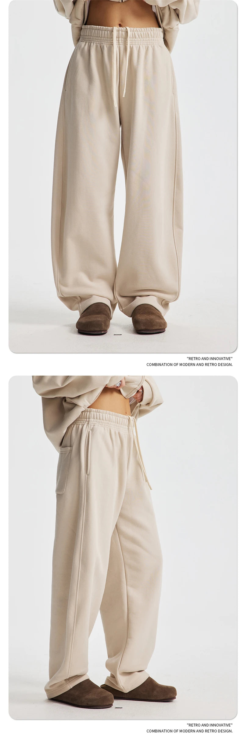 ZODF 2025 Winter 430gsm Unisex Fleece Straight Sweatpants Thick Warm Casual Oversized Trousers HY1170