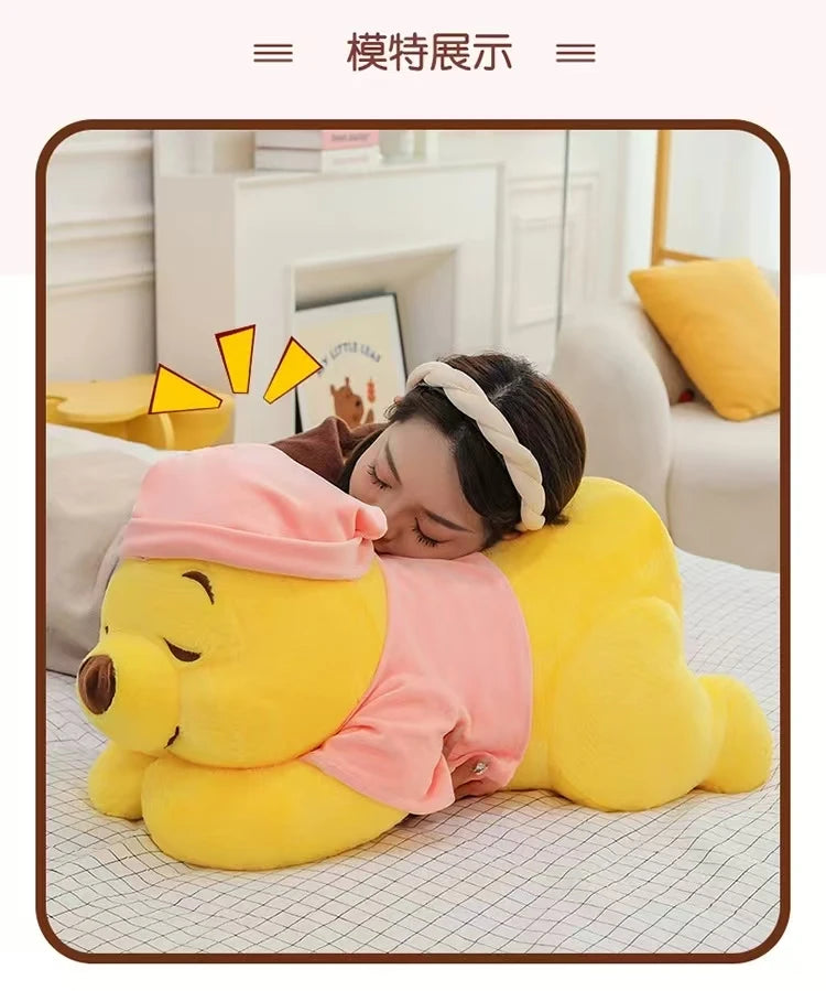 35CM-80CM New Disney Winnie The Pooh Plush Toy Cute Cartoon Bear Stuffed Doll Soft Anime Pillow Kawaii Souvenir Birthday Gift