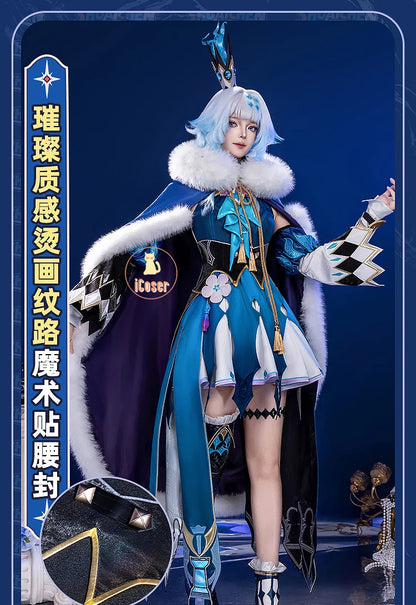 Honkai Star Rail Cerydra Cosplay Costume Wig Dress Uniform Crown Headwear Festival Halloween Party for Women Girls Carnival Prop