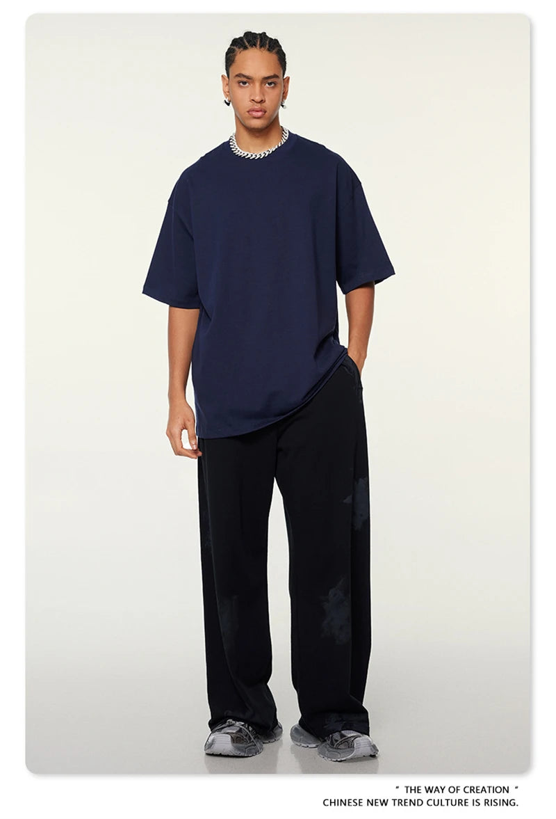 ZODF 2024 Heavy-Weight 345gsm Basic Solid T-Shirts For Men Unisex Women Summer Loose 100% Cotton T Shirt Brand Clothes HY0771