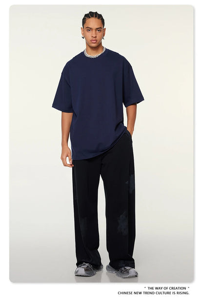 ZODF 2024 Heavy-Weight 345gsm Basic Solid T-Shirts For Men Unisex Women Summer Loose 100% Cotton T Shirt Brand Clothes HY0771