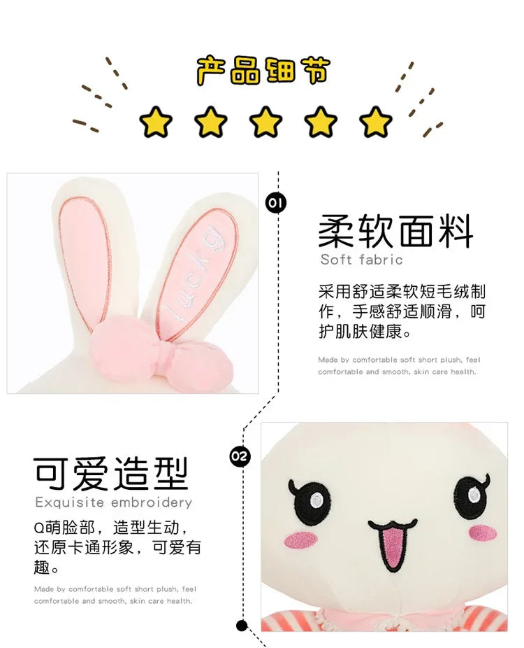 45-130cm Cute Long Legs Rabbit Plush Toy Stuffed Soft Animal Bunny Doll Baby Kids Toys Birthday Gift Christmas Present for Girl