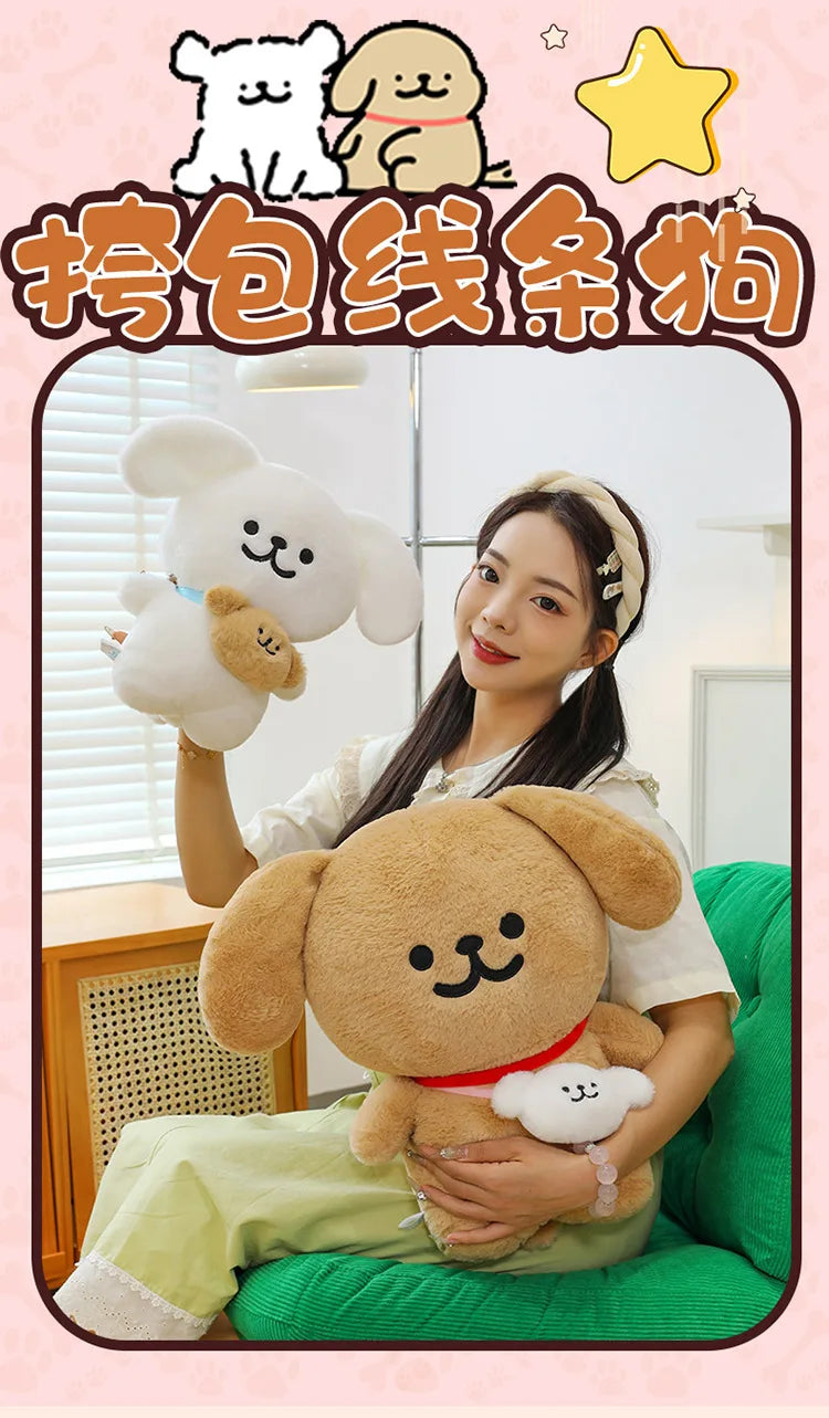 45/70cm Big Size Maltese Backpack Cartoon Anime Plush Stuffed Doll Kawaii Room Decoration Plushies Pillow Ornament Children Gift