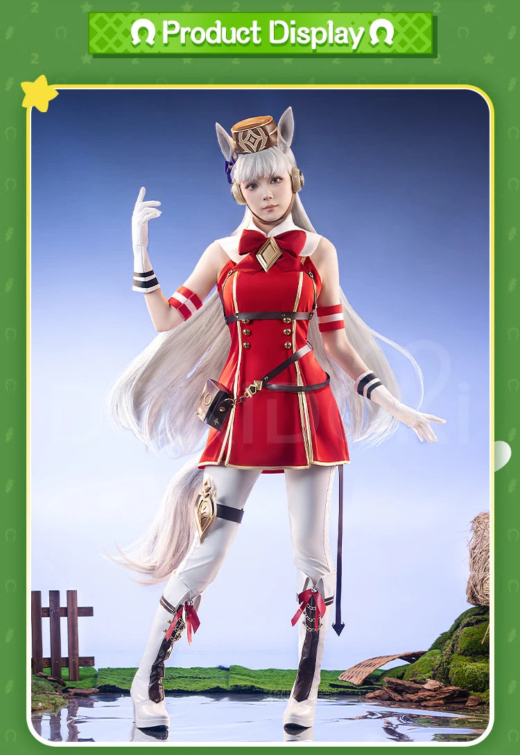 IN STOCK Gold Ship Cosplay Costume Game【XS-3XL】DokiDoki-R Women Cute Red Uniform Gold Ship Cosplay Ears Tail Plus Size