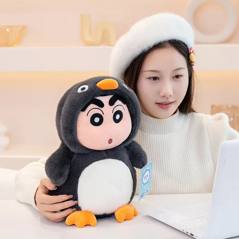 40cm Penguins Crayon Shin Chan Plush Toy Kawaii Tortoise Shin Chan Plushies Soothing Doll Cartoon Japanese Style Doll Gifts Gir