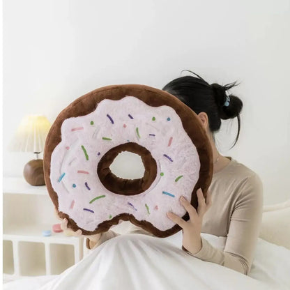 ZU 38cm Sweet Buns Donut Soft Toy Stuffed Cream Doughnut Plush Pillow Simulation Food Sofa Chair Cushion Kids Girl Gift