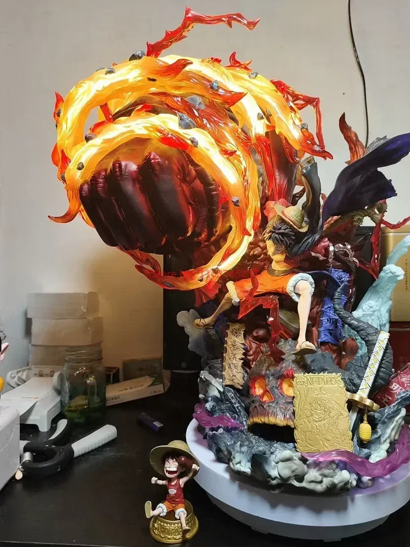 2025 One Piece Gk Anime Figure Luffy With Led Toys Gear 3 Figurine Red Roc Pvc Statue Collectible Model Decoration Birthday Gift