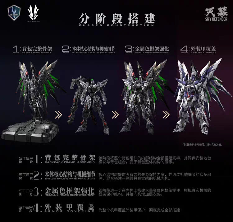 1/72 Sky Defender Alloy Skeleton Action Figure High Detail Detachable Parts POM Assmbly Model Trendy Toy Desktop Decore Boy Gift