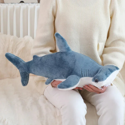 55-140cm Stuffed Lifelike Shark Plush Toy Stuffed Headed Shark Fierce Sea Animals Hug Throw Pillow Cushion for Boy Birthday