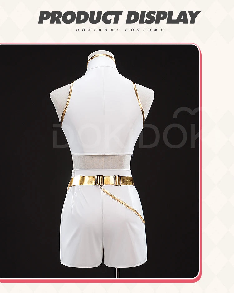 【Last Batch】IN STOCK Rumii Zoeyi Miraa Cosplay Costume【XS-3XL】DokiDoki-N Women White Suit Golden Rumii Cosplay Plus Size
