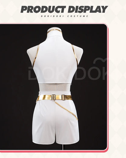 【Last Batch】IN STOCK Rumii Zoeyi Miraa Cosplay Costume【XS-3XL】DokiDoki-N Women White Suit Golden Rumii Cosplay Plus Size