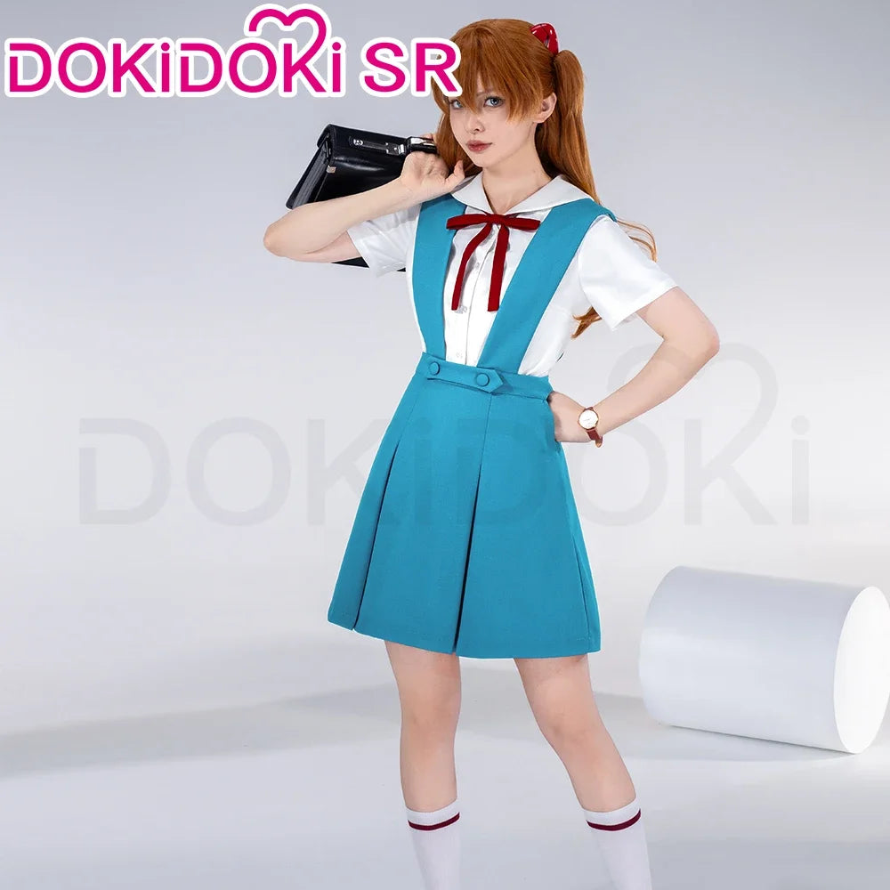IN STOCK Reii / Asukaa Cosplay Costume DokiDoki-SR Anime Cosplay Women Asukaa Costume Socks Rei School Uniform Halloween Costume
